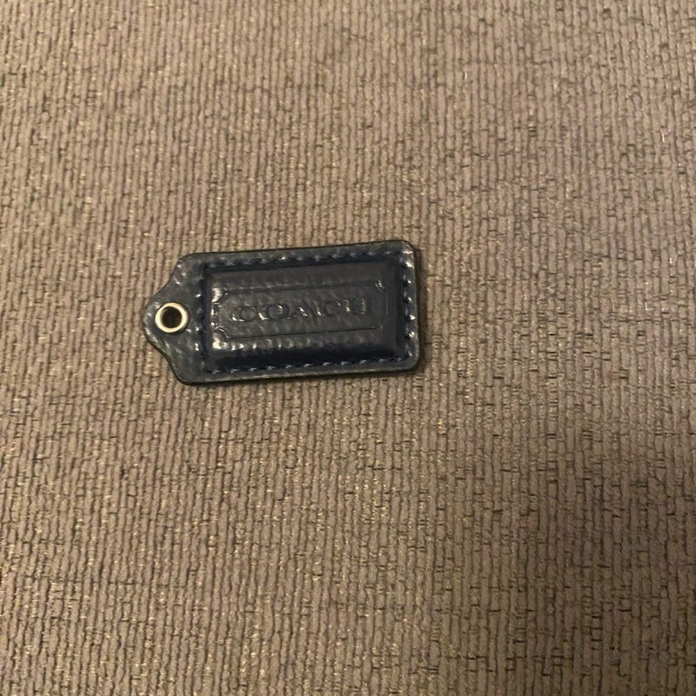 Coach Navy Leather tag